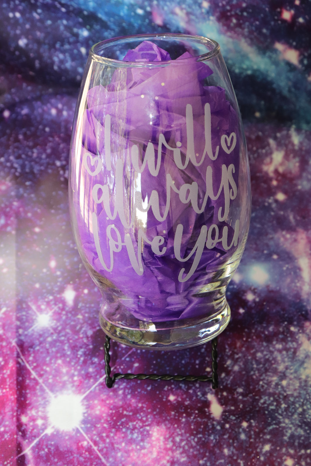 Glass Vase - I Will Always Love You