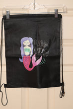 Load image into Gallery viewer, Black Mermaid Drawstring Bag
