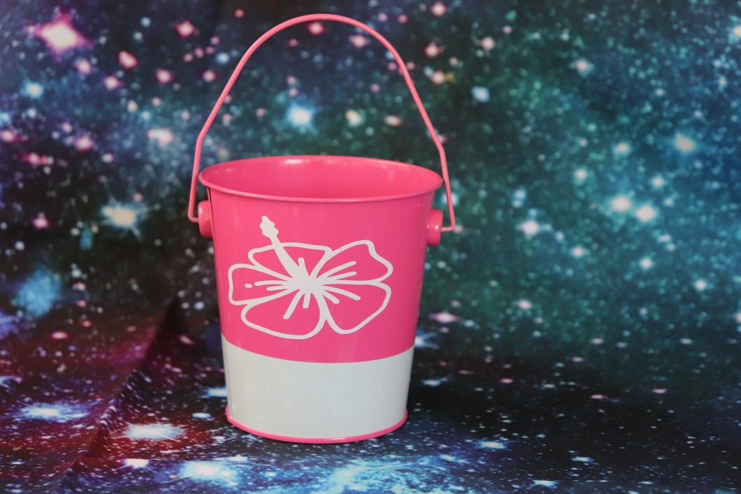 Small Pink Tin with Hibiscus Flower